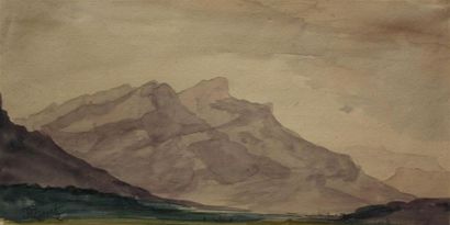 null Jean Baptiste Frenet (1814-1889)
Paysage de montagne
Aquarelle sur papier.
Porte...