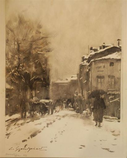 null Lucien Henri GRANDGÉRARD (1880 -1970)
- Rue de village. Monotype
- Apres le...