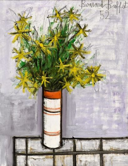 null Bernard Buffet (1928-1999)
Fleurs dans un vase rouge et blanc 1952
Huile sur...