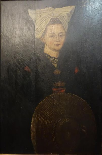 null ECOLE ALLEMANDE Dans le Goût du XVIe siècle
1 - Portrait de jeune fille coiffée...