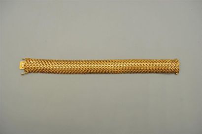 Bracelet ruban en or jaune 18K (750/oo) maille...