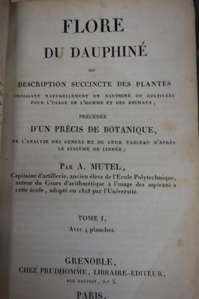 null MUTEL (Auguste). FLORE DU DAUPHINÉ. Ou description succincte des plantes croissant...