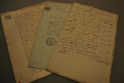 null MARINE - NAUFRAGE - NORMANDIE. Pièce manuscrite portant plusieurs signatures....