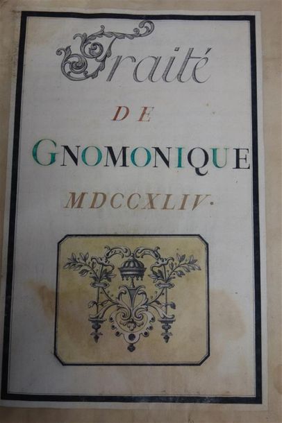 null GNOMONIQUE - MANUSCRIT. TRAITÉ DE GNOMONIQUE. MANUSCRIT, s. l., s. n., 1744....