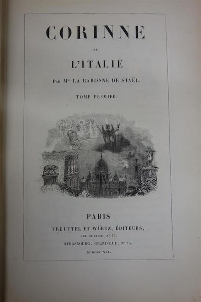 null STAËL (Madame la Baronne de). CORINNE OU L'ITALIE. PARIS, TREUTTELL & WÜRTZ,...