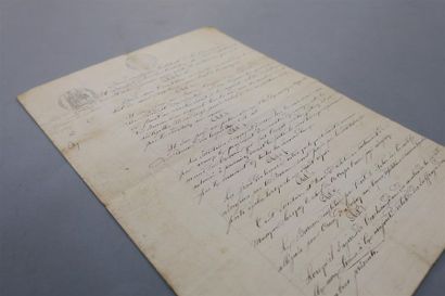 null PYRÉNÉES [HAUTES-] - SOCIÉTÉ MUSICALE DE MADIRAN. Pièce manuscrite signée, 4...