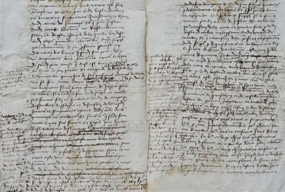 null SAVOIE. Manuscrit de 6 pp. ½ in-folio. 20 août 1493. Taches, usures sur le dernier...