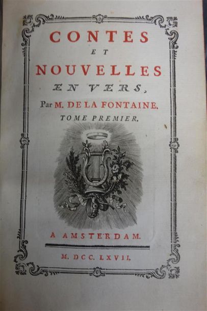 null LA FONTAINE (De). CONTES ET NOUVELLES EN VERS. A AMSTERDAM, 1767. Deux volumes,...