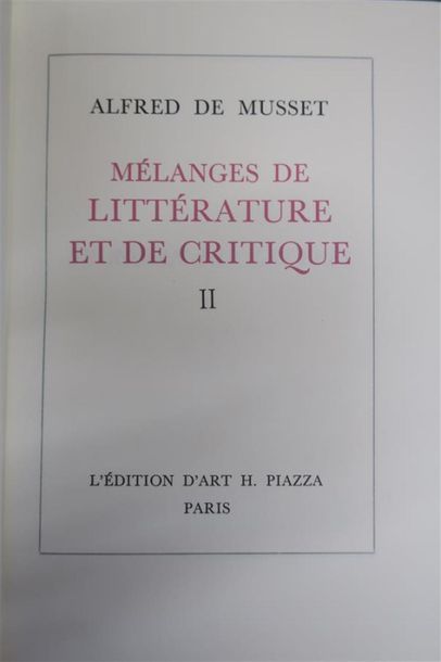 null MUSSET (Alfred de). OEUVRES COMPLÈTES ILLUSTRÉES. PARIS, PIAZZA, 1969. Douze...
