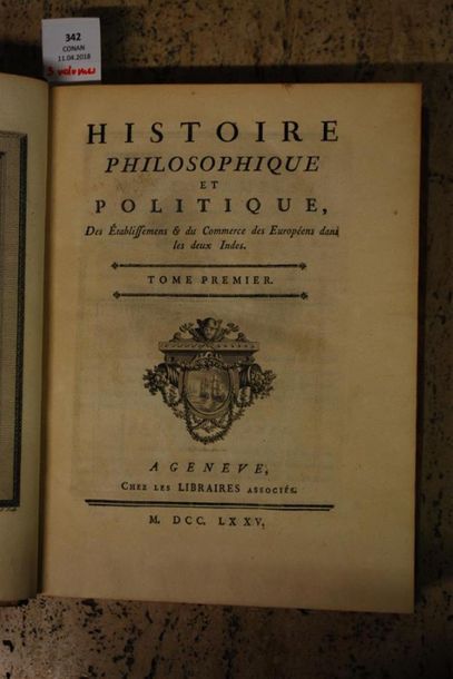 null [RAYNAL]. HISTOIRE PHILOSOPHIQUE ET POLITIQUE DES ÉTABLISSEMENTS & DU COMMERCE...