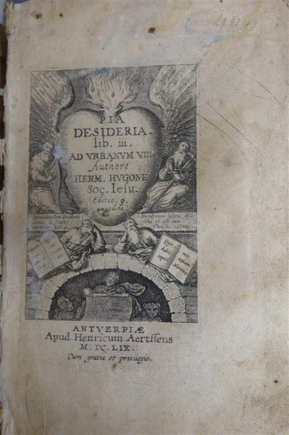 null HUGO (Hermann). PIA DESIDERIA. ANTVERPIAE, APUD HENRICUM AERTSSENS, 1659. Un
volume,...