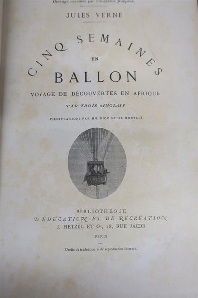 null VERNE (Jules). CINQ SEMAINES EN BALLON. Voyage de découvertes en Afrique par...