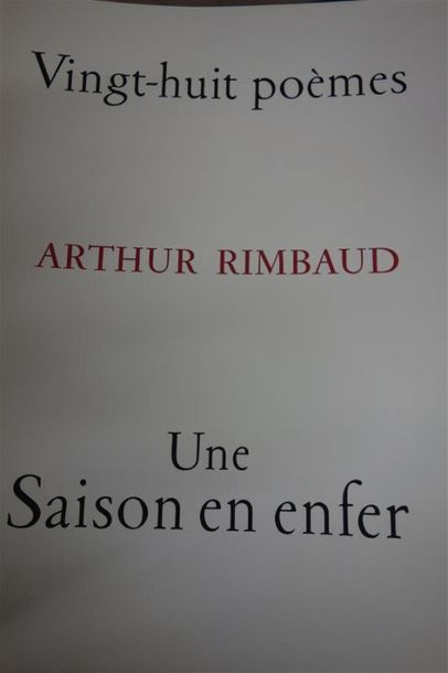 null RIMBAUD (Arthur) - Mariette LYDIS. VINGT - HUIT POÈMES - UNE SAISON EN ENFER....