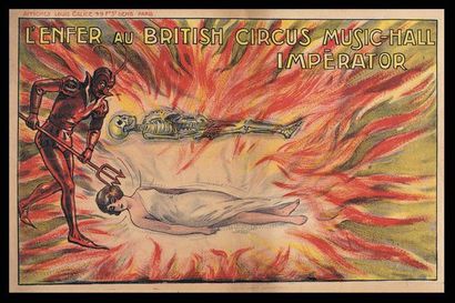 null BRITISH CIRCUS Music Hall Imperator. "L'Enfer au British Circus Music Hall Impérator".Lithographie...