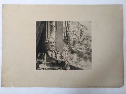 Félix BRACQUEMOND (1833-1914) Portrait de Jacob Meyer-Heine, chef émailleur de la...