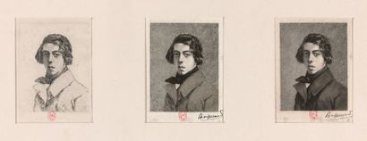 Félix BRACQUEMOND (1833-1914) Théodore Chassériau. 1893. Eau-forte d'après un autoportrait...