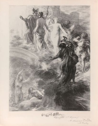 Henri FANTIN-LATOUR (1836-1904) Finale du Rheingold. 1877. Autographie. 403 x 530...