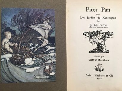 BARRIE Piter Pan dans les jardins de Kensington. Paris, Hachette, 1907. Petit in-4,...