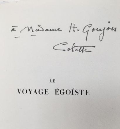 COLETTE Le Voyage égoïste. Paris, Helleu et Sergent, 1922. Grand in-8, en feuilles,...