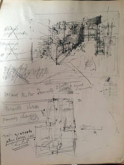 ALEXANDRE TRAUNER (1906-1993) Croquis pour Les Portes de la Nuit, Paris, 1946
Un...