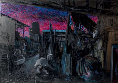 ALEXANDRE TRAUNER (1906-1993) Le Chantier de démolition, décor pour Les Portes de...