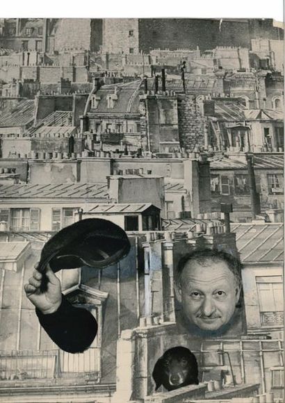 ALEXANDRE TRAUNER (1906-1993) Trauner et son chien dans les toits de Paris, 1961
Photomontage...