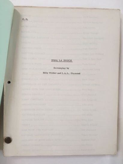 Billy Wilder et I.A.L. Diamond Scénario de Irma La Douce en anglais (Billy Wilder...
