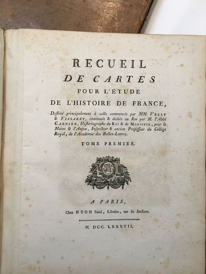  ATLAS. — Recueil de cartes pour l'étude de l'histoire de France. Paris, Nyon, 1787....