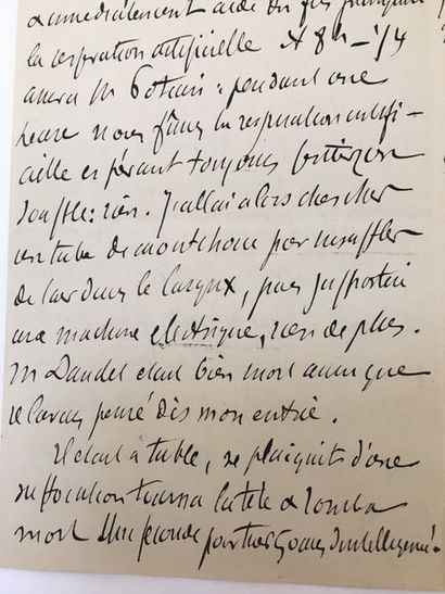 DAUDET (Alphonse) L.A.S. de Georges Gilles de La Tourette relative à la mort du romancier,...