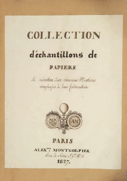 MONTGOLFIER. — [PAPIERS] Collection d'échantillons de papier et résultat des diverses...