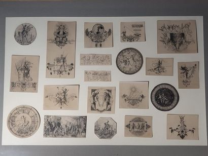 Taxile DOAT (1851-1938) 
Décors
Vingt estampes à décor d'amours dans des scènes mythologiques...
