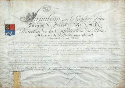 MONCEY Lettres patentes
Brevet d'anoblissement de Baron de l'Empire pour Claude Marie...