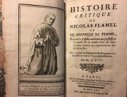 [VILLAIN (l'abbé)] Histoire critique de Nicolas Flamel et de Pernelle sa femme. Recueillie...