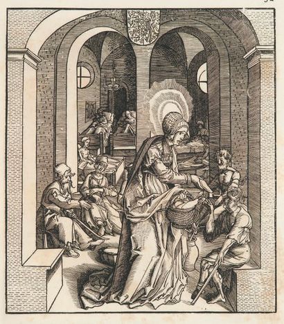 BURGKMAIR (Hans) ou Leonhard BECK - Images of saints from the family of Emperor Maximilian...