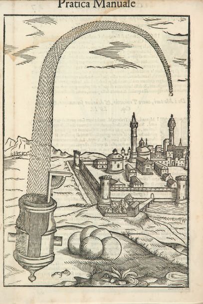 COLLADO (Luis) Pratica manuale di arteglieria. Venise, Pietro Dusinelli, 1586. In-folio,...