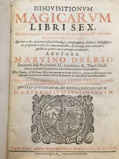 DEL RIO (Martin) Disquisitionum magicarum libri sex. Venice, Vincent Florin, 1616....