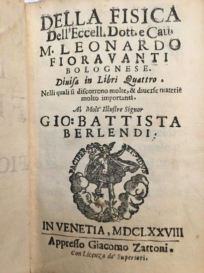 FIORAVANTI (Leonardo) Della fisica. Divided in Libri Quattro. Venice, Giacomo Zattoni,...