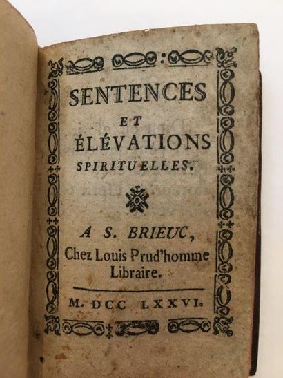 null BRETON PRINTING. - Sentences and spiritual elevations. Saint-Brieuc, Louis Prudhomme,...