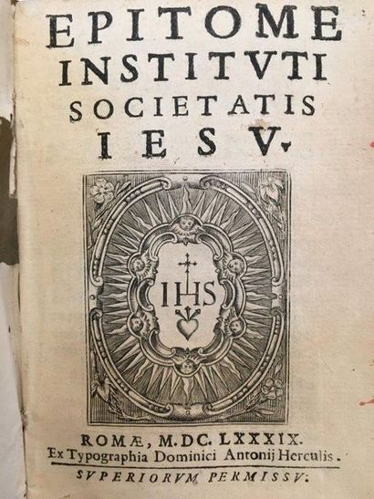 JÉSUITES. — [SESTIUS (Curtius)] Epitome Instituti Societatis Jesu. Rome, Dominici...
