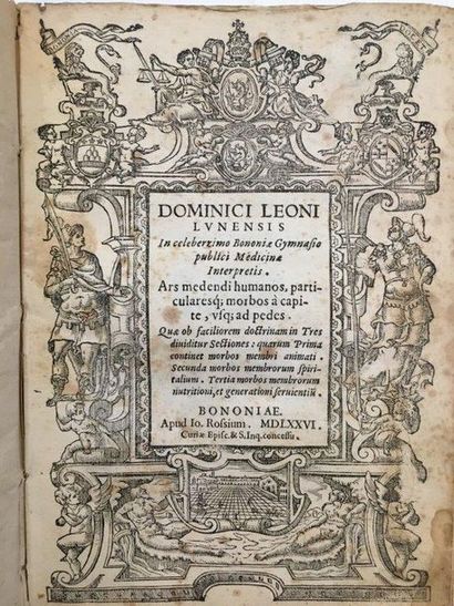 LEONI (Domenico) Ars medendi humanos [...]. Bologne, Giovanni Rossi, 1576. In-4,...