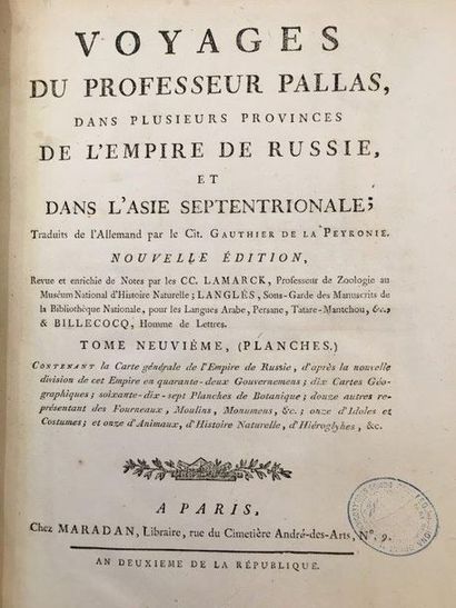 PALLAS (Pierre-Simon) Voyages dans plusieurs provinces de l'empire de Russie et dans...