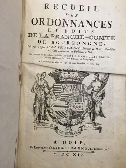 PETREMAND (Jean) Recueil des ordonnances et édits de la Franche-Comté de Bourgogne....