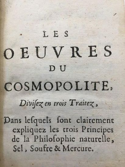 SENDIVOGIUS (Michel) Cosmopolitan or New Cymic Light. Paris, Laurent d'Houry, 1723....