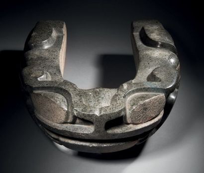 null IMPORTANT YOKE, STYLIZED BATRACHIAN CULTURE VERACRUZ, GULF COAST, CLASSIC MEXICO,...