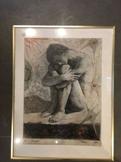 Yves BRAYER (1907-1990) 
Lithographie
Signé et dedicacé en bas à droite "pour Gerard...