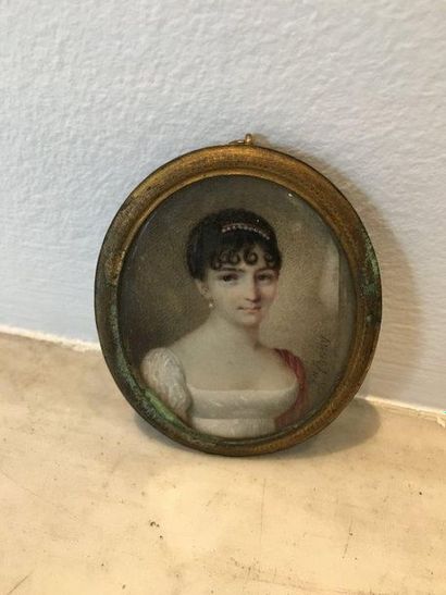 Claude Charles Antoine BERNY D'OUVILLE (1775 1842) 
Portrait de femme au diadème...