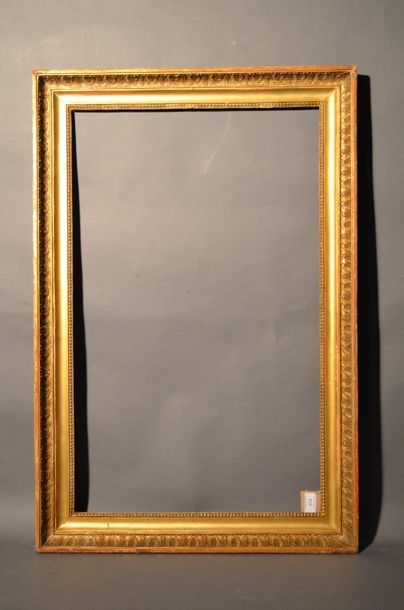 null Gilded stucco and moulded wood frame with palmette and raise-de-coeur decoration...