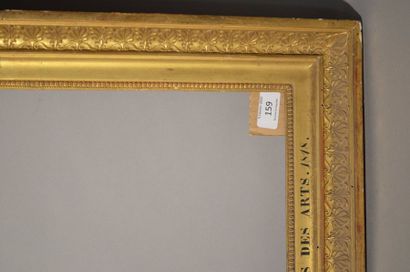 null Moulded wood frame with gilded stucco and gilded stucco with palmette and raise-of-heart...