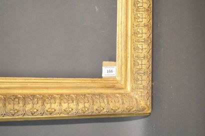 null FRAME in moulded fir wood and gilded stucco with ivy leaves and seeds in Pre-Raphaelite...