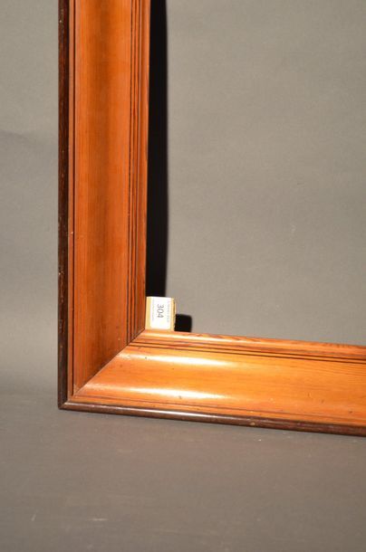 null Moulded mahogany veneered softwood pine profile frame with dark wood fillets,...